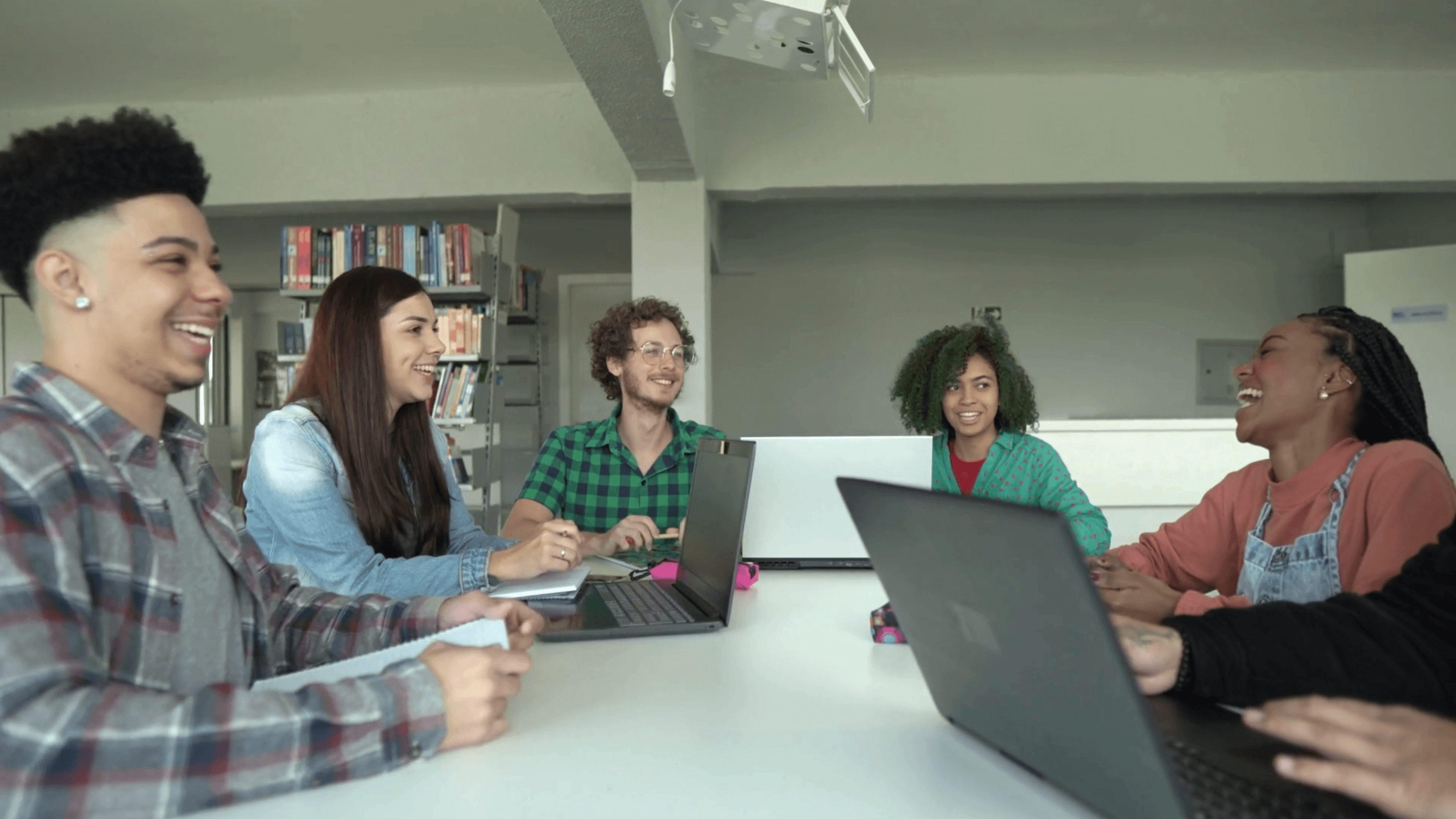 Students and faculty in a university setting