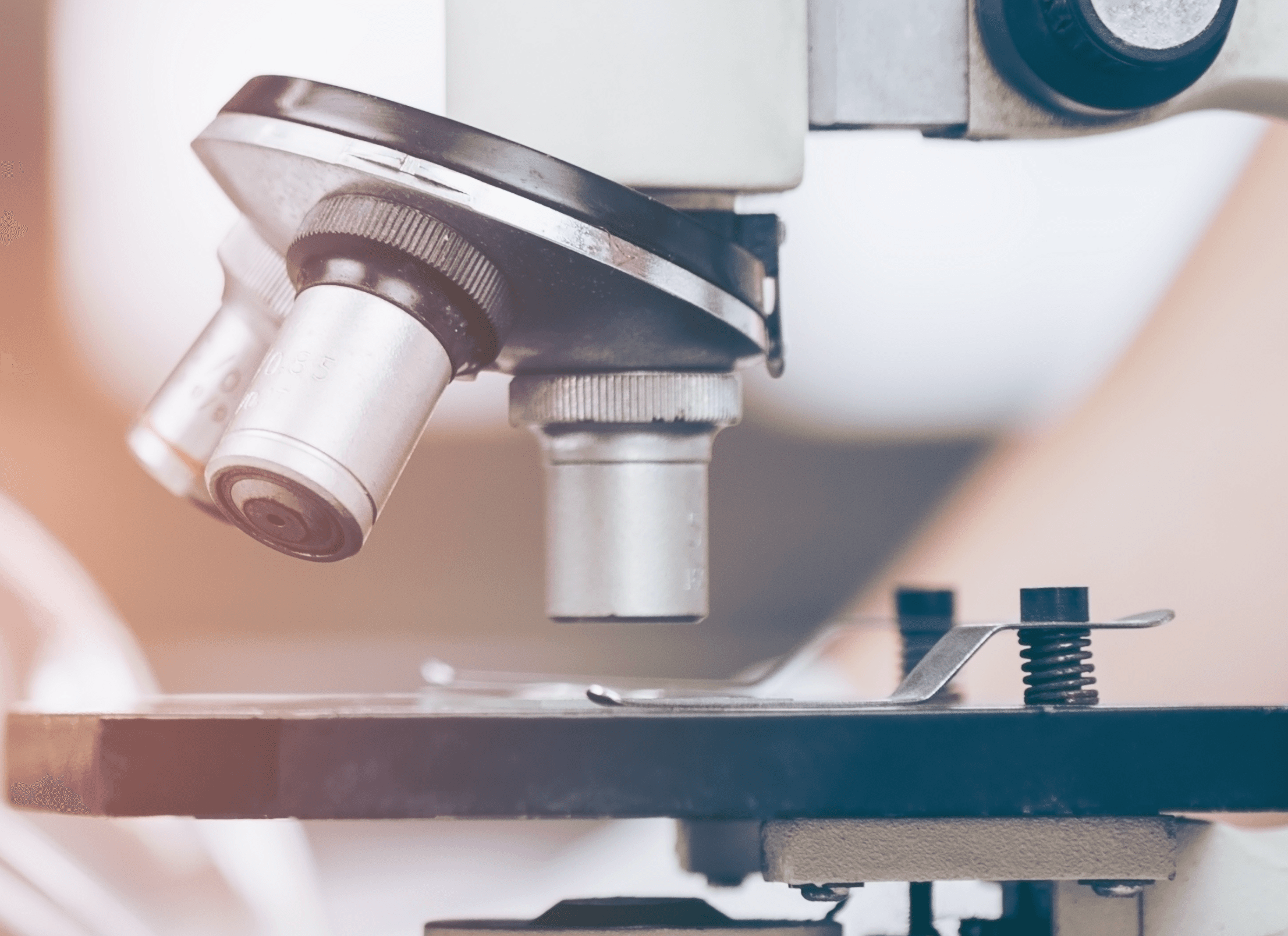 Laboratory microscope and test tubes